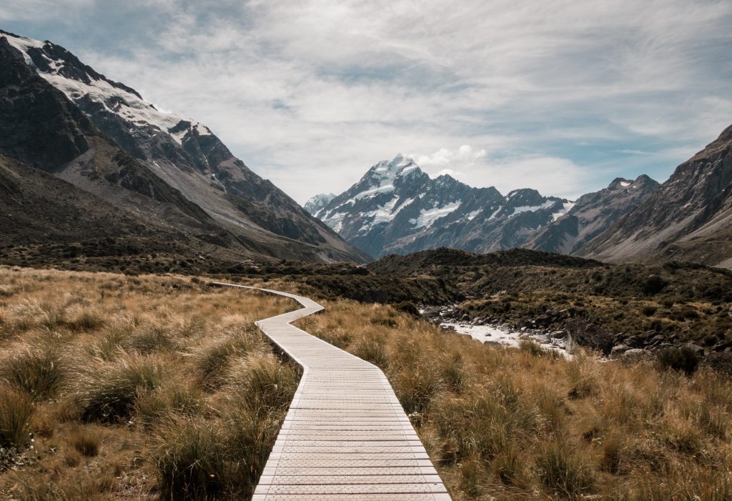 Photo of a path leading to a mountain used to symbolize choosing a career path