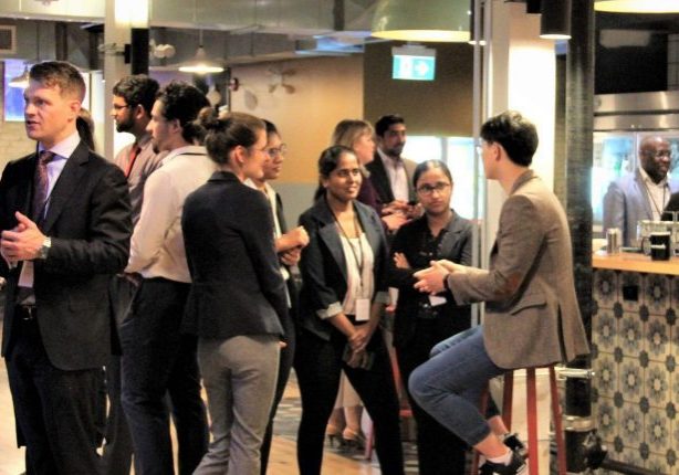 People networking at an event